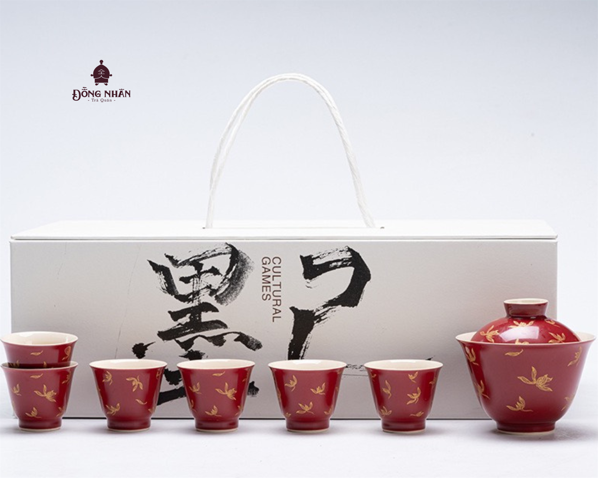 Bộ Chén Khải Cao Cấp - Màu Đỏ